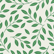 © Stacy - Seamless vector pattern of green leaves on a light background