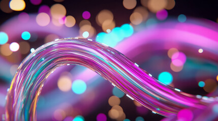 Leinwandbilder - Abstract iridescent wave with blurred light