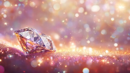 Canvas Print - sparkling diamonds on a glittering background showcasing luxury, elegance, and the timeless beauty o