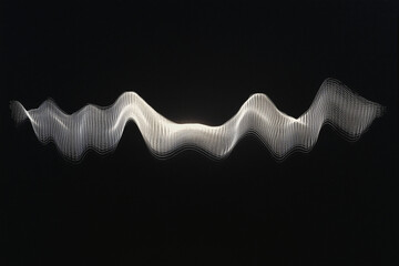Poster - Abstract Waveform: A visually captivating, high-contrast image showcasing a luminous, undulating waveform set against a dark, dramatic backdrop.