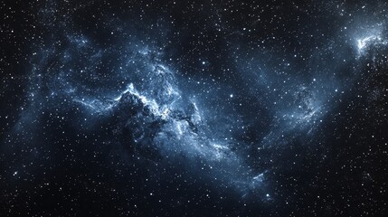 Wall Mural - Majestic cosmic starfield with nebula and galaxies in deep space