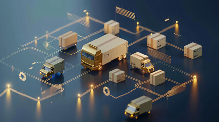 Poster - Smart logistics and delivery network concept