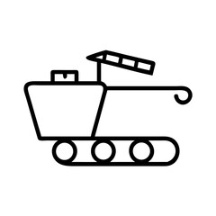 Poster - Waste Sorting Conveyor Icon in Minimalist Style  