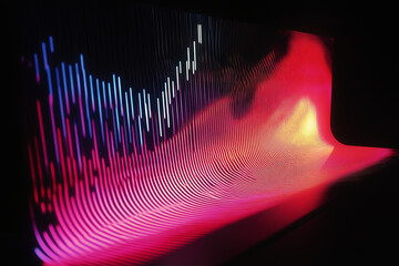 Poster - Dynamic Visual of Data Representation: A visually engaging, colorful representation of data analysis, showcasing abstract lines and gradients. Illustrating complex information in an artistic manner. 