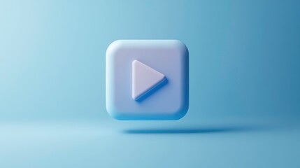 Aufkleber - Sleek Follow Icon. Modern 3D Button Design on Soft Blue Backdrop, Perfect for Social Media Engagement