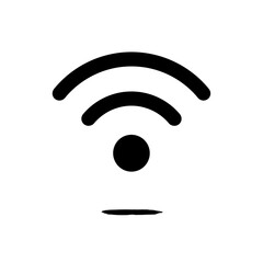 Poster - Wireless Connectivity Icon: A simple, yet elegant, black and white depiction of a wireless signal icon, symbolizing seamless data transfer and global connectivity.