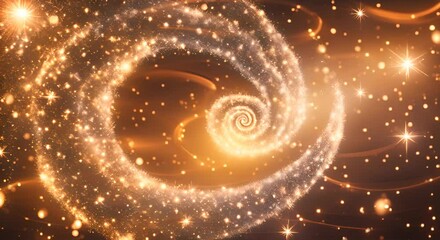 Wall Mural - a trail of sparkling star dust forming a spiral representing the magic of the holiday season 4k