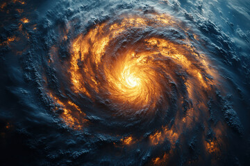 Wall Mural - A swirling mass of fire and water in space