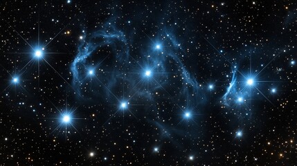 Wall Mural - brilliant stars of the pleiades cluster in deep space sky