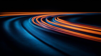 Poster - Captivating Light Trails in Motion on a Dark Surface Showcasing Vibrant Colors : Generative AI