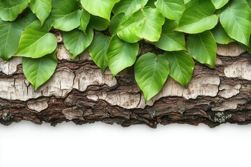 Aufkleber - Various shades of green and brown leaves arranged in a layered pattern on a textured surface, showcasing nature's beauty and diversity during daylight hours