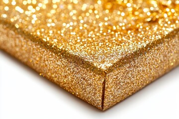 Leinwandbilder - Bright golden glittery surface reflects light, creating a dazzling effect, perfect for festive decorations or creative projects
