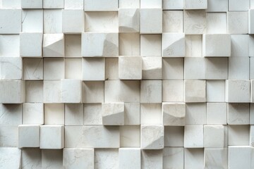 Leinwandbilder - Interesting arrangement of yellow and orange cubes with varying textures creating a striking visual display in a modern setting