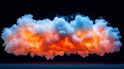 Leinwandbilder - Colorful and dynamic cloud formation evokes a fiery sunset during creative artistic expression