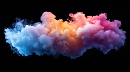 Poster - Colorful and dynamic cloud formation evokes a fiery sunset during creative artistic expression