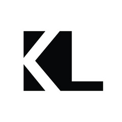 Aufkleber - The image shows a flat monogram an initial letter KL in san serif font color that looks clean and sharp on a white background