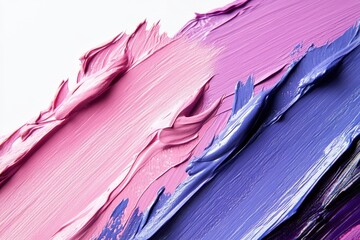 Aufkleber - Vibrant strokes of pink and purple paint on a canvas create an abstract expression of color and texture in an artistic environment