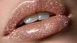 © Black_Stock - Close-up of Sparkling Lips with Glittery Lip Gloss