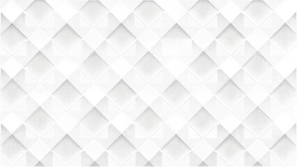Poster - Seamless white geometric pattern offers a simple 3D vector design with square mosaic shapes for a light and stylish backdrop. seamless geometric background