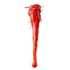 Aufkleber - Vivid red liquid pouring dramatically against a black background creating a stunning visual effect isolated on transparent background..