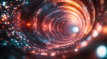 Poster - Abstract sci-fi tech background with shiny radial blur and grainy film noise. Futuristic motion circles create a modern, minimal backdrop ideal for web design, banners, and digital prints.

