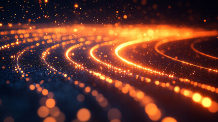 Poster - Abstract sci-fi tech background with shiny radial blur and grainy film noise. Futuristic motion circles create a modern, minimal backdrop ideal for web design, banners, and digital prints.

