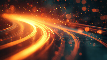 Poster - Abstract sci-fi tech background with shiny radial blur and grainy film noise. Futuristic motion circles create a modern, minimal backdrop ideal for web design, banners, and digital prints.

