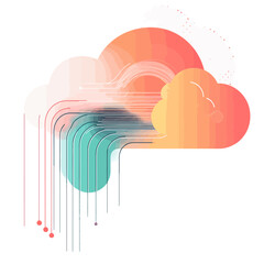 Poster - Abstract Cloud Data Flow with Gradient Colors
