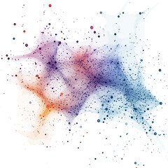 Poster - Abstract Network of Interconnected Nodes with Data Flow in Gradient Colors
