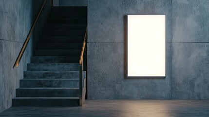 Aufkleber - Modern minimalist space with empty light frame