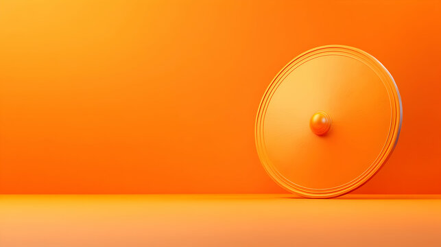 Orange Geometric Disc on Bright Background