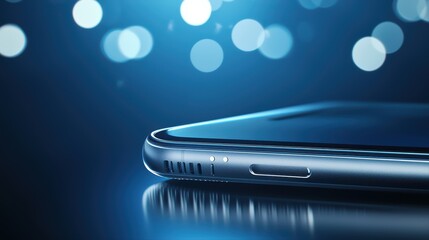 Poster - Close-up of modern smartphone on abstract background