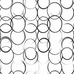 Poster - Overlapping Black and White Circles Abstract Background