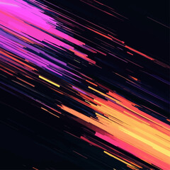 Poster - Abstract Digital Art with Diagonal Lines and Vibrant Colors