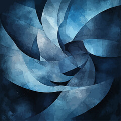 Poster - Abstract Blue Swirl Textured Art