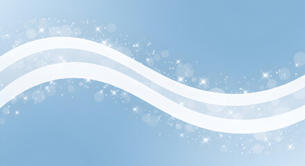 Poster - Abstract Blue and White Wavy Lines with Sparkles Background Graphic Design