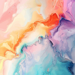 Poster - Abstract Fluid Art in Vibrant Colors, Artistic Background