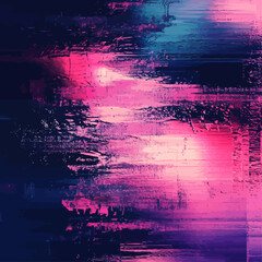 Poster - Abstract Digital Art with Pink, Blue, and Purple Hues