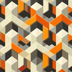 Poster - Geometric Abstract Pattern with 3D Cube Shapes