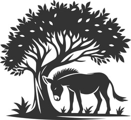 Naklejka na meble Donkey silhouette animal vector