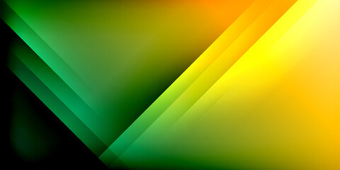 Poster - Bright gradient background. Green transitions to yellow, orange. Diagonal lines create dynamic visual effect. Modern design, vibrant colors. Smooth gradients, abstract shapes.