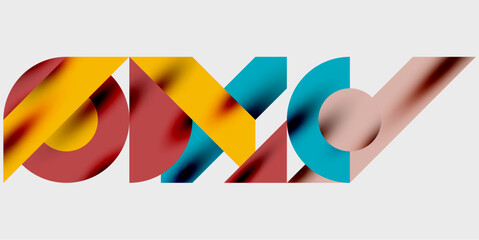 Aufkleber - Abstract shapes, vibrant colors, dynamic composition. Overlapping forms create visual interest. Modern design, bold aesthetic, simple background.