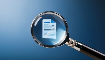 Poster - stylized magnifying glass hovering over a secure report document symbolizing privacy evaluation