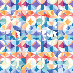 Poster - Geometric Abstract Art Seamless Pattern in Vibrant Colors