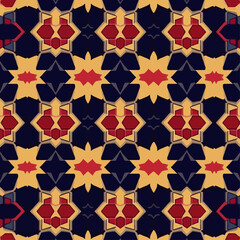 Poster - Geometric Pattern with Hexagons and Stars