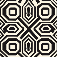 Poster - Geometric Pattern in Black and Beige