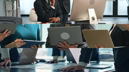 Aufkleber - Collage video of various business scenes