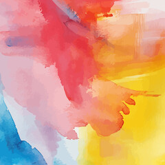 Poster - Abstract Watercolor Painting with Vibrant Color Palette