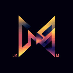 Poster - Abstract Geometric Letter M Logo with Gradient Colors