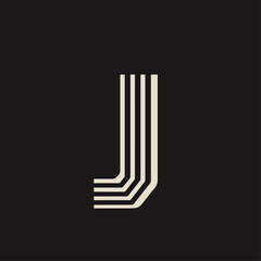 Poster - Abstract Letter J Design on Black Background